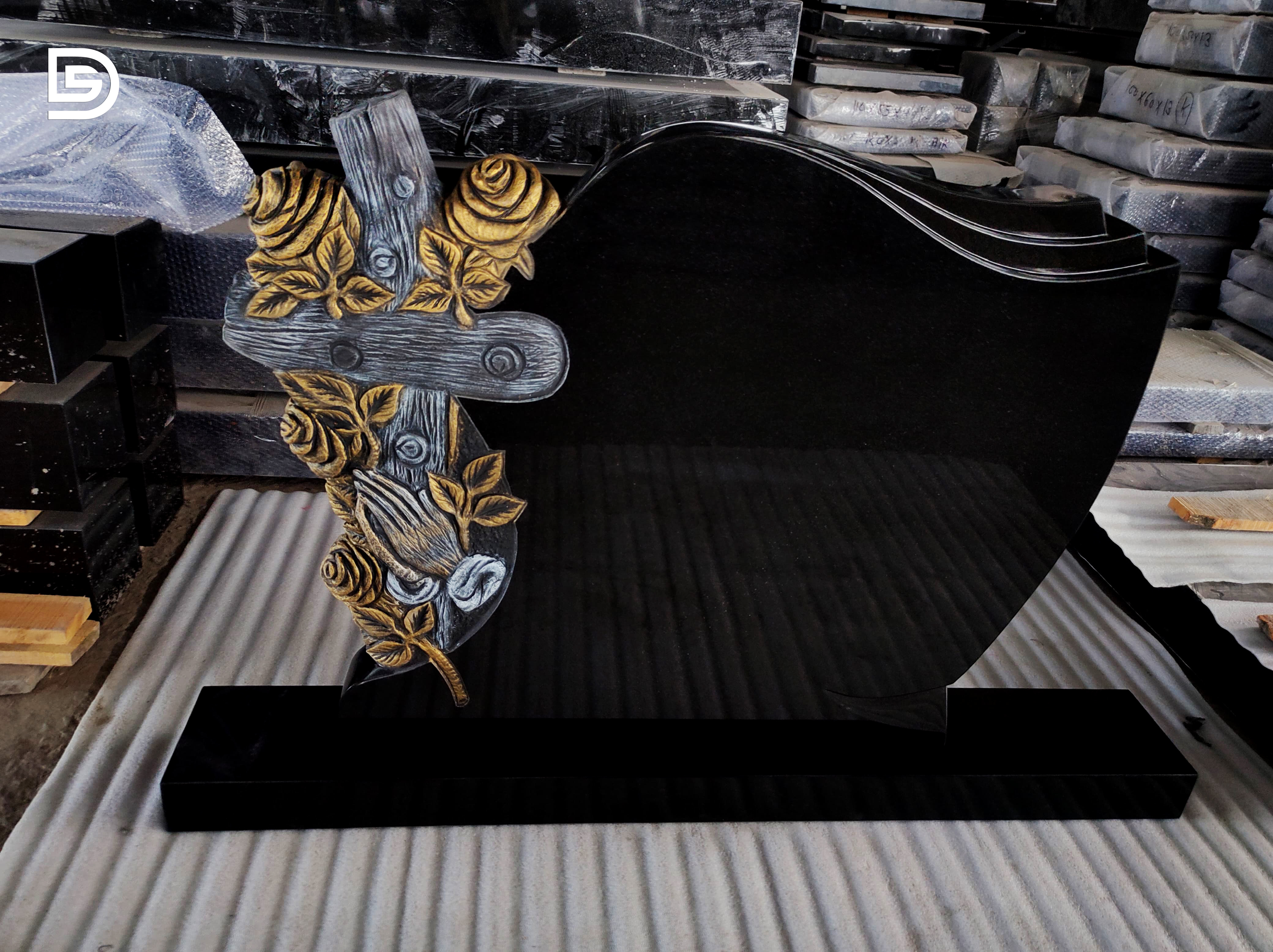 Customized Black Granite Headstone